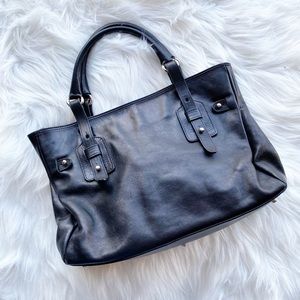 Furla Black Leather Tote Bag Made in Italy
